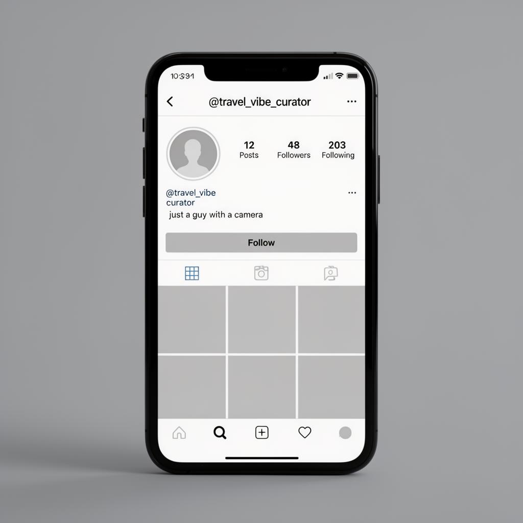Instagram profile before